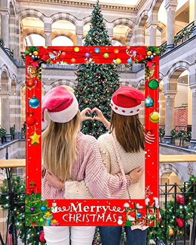 LaVenty Set of 35 Christmas Photo Booth Props Christmas Photo Props Christma Photo Frame Christma Party Supplies