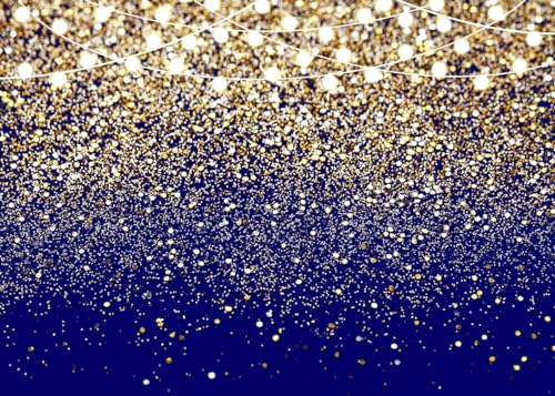 10x8ft Royal Blue Backdrop for Party Graduation Photo Backdrop Birthday Wedding Prom Decorations F136 - color: Gold, size: 10X8FT