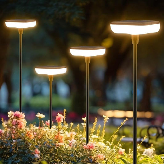 Solar Pathway Lights Outdoor 6 Pack Solar Powered Garden Lights 12H Long Lasting Auto On/Off Solar Swaying Light IP65 Waterproof for Planter Flowers Landscape Lighting Decoration Warm White - size: 6 Pack