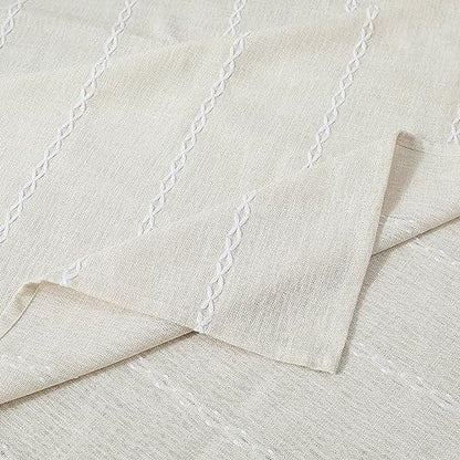 Chassic 54 x 72 inches Farmhouse Style Linen tablecloths, Wrinkle Resistant Washable Dining Room Table Cloths for Small Rectangle Tables - Beige - color: Beige, size: 72" x 54" (Rectangular)