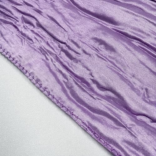 YOUR CHAIR COVERS - 90 x 132 inch Rectangular Crinkle Taffeta Tablecloth - Lavender, Rectangle Table Linens for 6 ft Rectangular Tables, Wedding Crushed Table Cloth - color: Lavender, size: 132" x 90" (Rectangular)