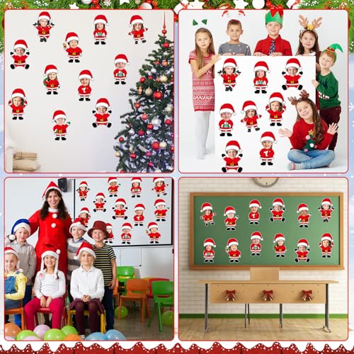 60pcs Christmas Theme Cutouts Santa Claus Bulletin Board Decorations Xmas Santa Claus Paper Cut-Outs Classroom Decor for Xmas Classroom DIY Craft Photo Wall Door Christmas Winter Party Supplies - style: Santa Claus