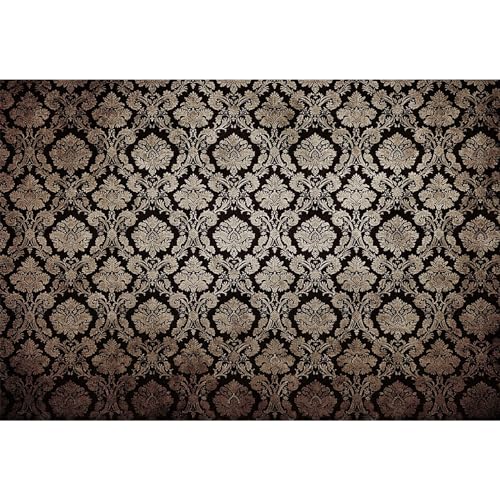 12x10ft European Classic Textured Backdrop Black and Gold Victorian Damask Photography Background Birthday Party Baby Shower Bedroom Decorations Banner Kids Adults Portrait Supplies - size: 12x10ft
