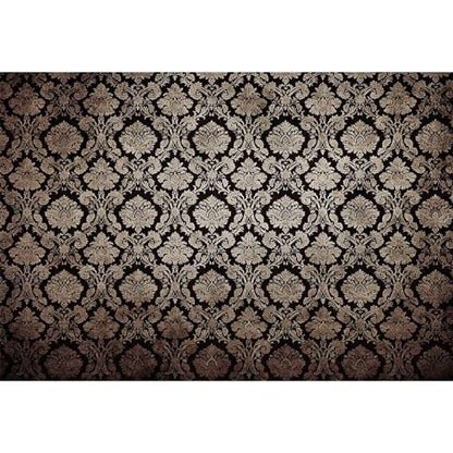 10x7ft European Classic Textured Backdrop Black and Gold Victorian Damask Photography Background Birthday Party Baby Shower Bedroom Decorations Banner Kids Adults Portrait Supplies - size: 10x7ft
