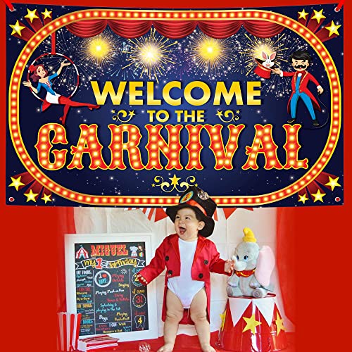 KatchOn, Welcome to The Carnival Banner - XtraLarge, 72x44 Inch | Carnival Games | Carnival Backdrop for Birthday Party | Circus Theme Party Decorations | Carnival Banner for Circus Decoration