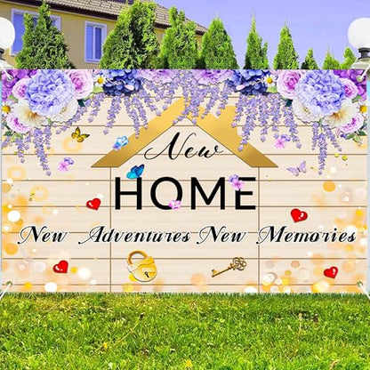 6x4 ft New Home Backdrop Large Rustic Wood Photo Booth Background for Celebration Housewarming Party Real Estate Photography Home-Related Social Media Content - size: 6x4 ft