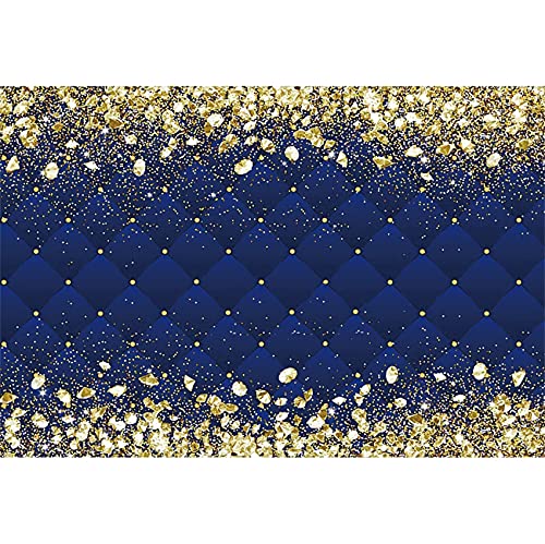 Renaiss 7x5ft Royal Blue Diamonds Backdrop Gold Blue Prince Theme Birthday Baby Shower Photography Background Navy Glittering Royal King Birthday Wedding Anniversary Party Decors Photo Booth Props - color: D-B, size: 7x5ft