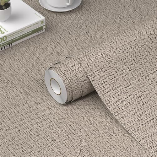 WADILE Grasscloth Peel and Stick Wallpaper 15.7in x 78.7in, Textured Contact Paper for Cabinets, Faux Linen Wall Paper Pull and Stick, Fabric Vinyl Wallpaper Self Adhesive Gray Yellow - color: Gray Yellow, size: 15.7" x 78.7"