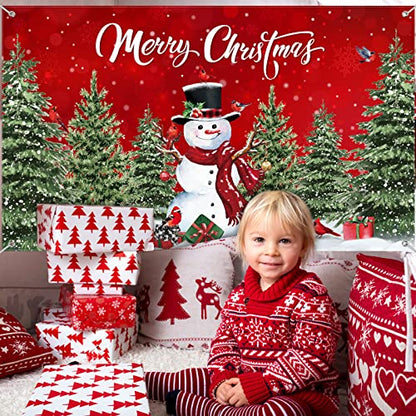 Irenare Christmas Backdrop Merry Christmas Banner Party Decoration Xmas Photography Background Photo Props for Winter Holiday New Year Eve Family Party Decoration Supplies(Snowman) - style: Snowman