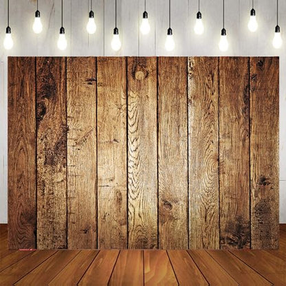 7x5ft Brown Wood Backdrop for Photography Rustic Natural Wooden Floor Photo Background Newborn Baby Photoshoot Portrait Studio Props 251 - size: 5x7ft
