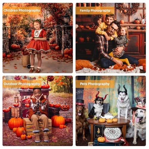 Kate Autumn Stone Arch Backdrops Pumpkin Photo Backdrop Fall Leaves Scenery Photography Backdrops for Seasonal Party Photo Studio Props, 10x6.5ft - size: 10x6.5ft