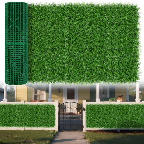 Yangrass Grass Wall Panels, 40"x120" (33.33 sqft) Artificial Boxwood Hedge Roll Privacy Screen, Green Wall Decor with UV Protection, Greenery Backdrop for Garden Indoor Outdoor Decor - color: Fern, size: 40x120 in 1pcs