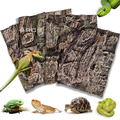 4pcs Rock Terrarium Background,3D Reptile Tank Background Board,Amphibian Stereo Backdrop Wall,Lizard Snake Gecko Spider Chameleon Turtle Fish pet silo Background Decorative Panel - color: Paleyellow 4P
