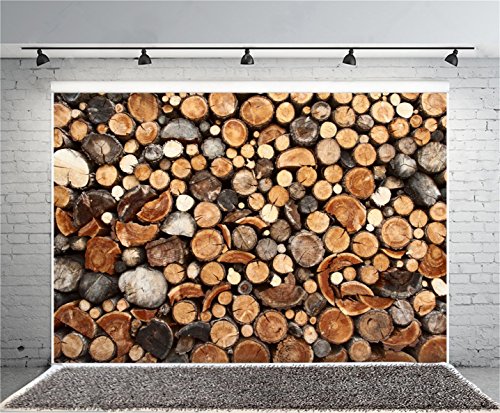 AOFOTO 10x6.5ft Chopped Wood Stacked Backdrop for Photography Vintage Timber Background Firewood Log Pile Lumber Photo Studio Props Adult Boy Artistic Portrait Rustic Video Drop 3x2 Meters Wallpaper - size: 10x6.5ft