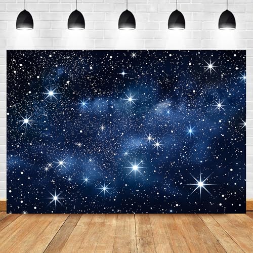 Navy Blue Galaxy Starry Backdrop 7Wx5H Feet Polyester Fabric Stars Night Sky Outer Space Universe Fantasy Planet Cosmic Nebula Decoration for Kid Boy Photography Background Photo Shoot Props - color: E-11Galaxy, size: 7Wx5H