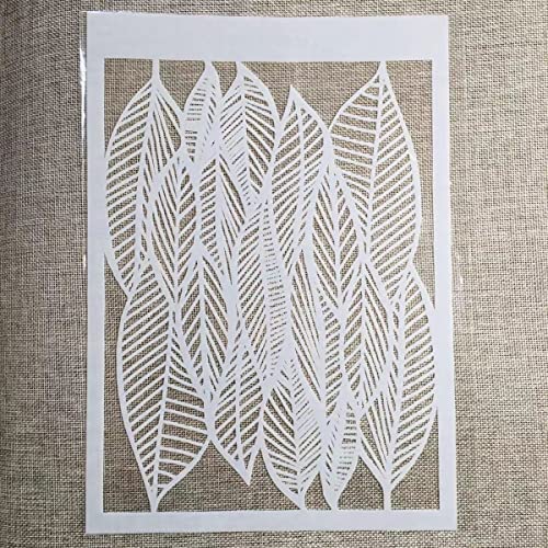 TIAMECH A4 Reusable Leaves Stencil for Painting - Hollow Leaves Layering Template, DIY Wall Art, Wood Furniture, Scrapbook & Crafts (8.3x11.7inch) - style: Leaves
