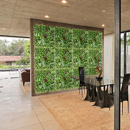 TANG 40"x40"-1PC Artificial Greenery Boxwood Panels Grass Wall Panel, Faux Privacy Fence Ivy Screens Backdrop Fake Hedge for Indoor Outdoor Wedding Décor, Style-5 - color: 40"x40" Panel-5, size: 40"x40"