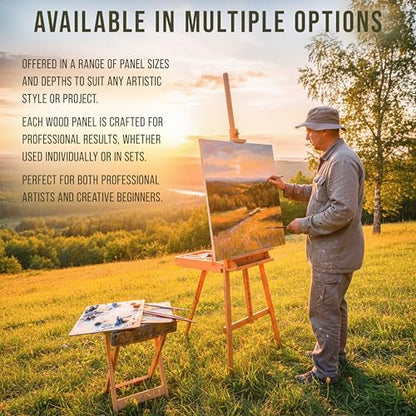 U.S. Art Supply 06" x 06" Unfinished Cradled Wood Panels for Painting, Studio 3/4" Deep (5 Pack) - Artist Depth Birch Wooden Wall Canvases - Mixed-Media Craft, Acrylic, Oil, Encaustic, Paint Pouring - size: 6" x 6", style: Square