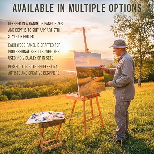 U.S. Art Supply 04" x 04" Unfinished Cradled Wood Panels for Painting, Studio 3/4" Deep (5 Pack) - Artist Depth Birch Wooden Wall Canvases - Mixed-Media Craft, Acrylic, Oil, Encaustic, Paint Pouring - size: 4" x 4", style: Square