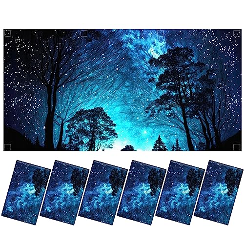 6 Pcs Fluorescent Light Covers for Ceiling Lights with 48 Magnets Decorative Magnetic Light Filters for Classroom Office Kitchen Decoration(Night) - color: Night