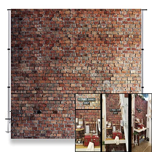 Brick Wall Backdrop 8x8ft Red Brick Vintage Background for Photography, Newborn Baby Girls Adults Portrait Birthday Wedding Baby Shower Studio Props - size: 8x8ft