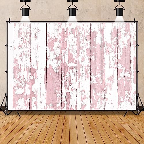 AOFOTO 12x10ft Grunge Faded Pink Wooden Plank Photography Background Rural Weathered Hardwood Vintage Shabby Peeling Wood Board Floor Backdrop Rustic Nostalgia Kid Baby fant Photo Shoot Props Vinyl - size: 12x10ft