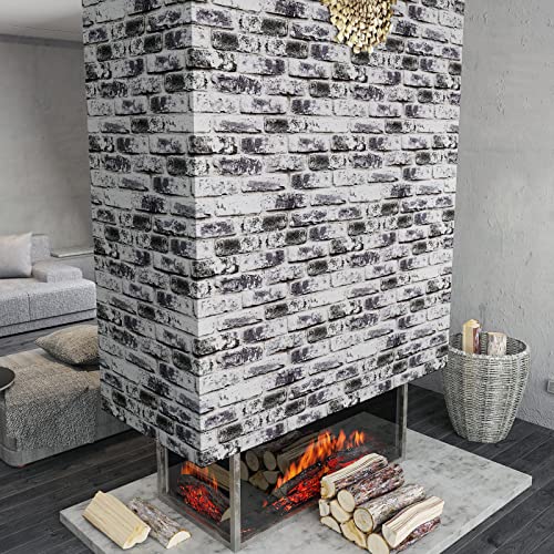 VaryPaper Grey Brick Wallpaper Peel and Stick Wallpaper 17.7''x315'' Brick Contact Paper Self Adhesive 3D Faux Brick Wallpaper Removable Wall Paper Roll for Bedroom Kitchen Backsplash Loft Fireplace - color: Gray, size: 17.7" x 315"