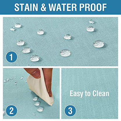 H.VERSAILTEX Linen Textured Table Cloths 54 x 54 Inch Premium Solid Tablecloth Spill-Proof Waterproof Table Cover for Dining Buffet Feature Extra Soft and Thick Fabric Wrinkle Free, Aqua - color: Aqua, size: 54" x 54" (Square)