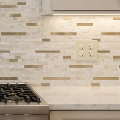 Yipscazo 2026 New Upgrade Peel and Stick Backsplash, Stick on Backsplash Tiles for Kitchen, Bathroom, Fireplace (10 Sheets, Beige Rocks) - color: Beige Rocks