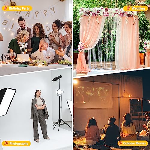 ShowMaven Backdrop Stand, 8x10 ft Adjustable Photo Backdrop Stand Kit, Heavy Duty Background Stand with Steel Base for Photography, Baby Shower, Birthday Parties, Wedding - color: Black