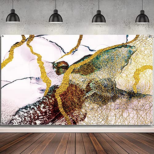 Colorful Marble Photo Backdrop 5x4ft Abstract Art Gold Marble Texture Glitter Quicksand Photography Background Surface Watercolor Gold Natural Stones Backdrop for Shoot Video Studio Props - color: Colorful, size: 5x4ft