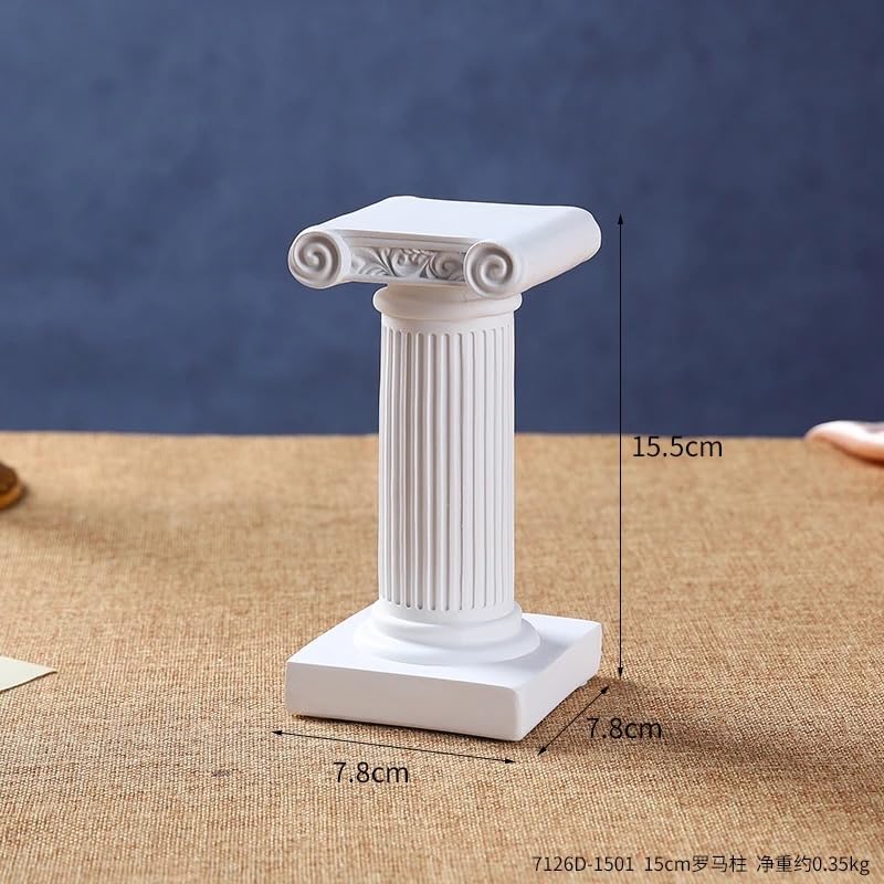 Mini Nordic Resin Roman Column, Greek Sculptural Angel Display, Photo Props, Candle Holder, Sketching Art Teaching Tools (Ionic C (White) - 15.5cm) - color: Ionic C (White) - 15.5cm