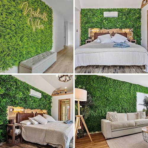 3rd Street Inn Artificial Hedge - Outdoor Artificial Plant - Great Boxwood and Ivy Substitute - Sound Diffuser Privacy Fence Hedge - Topiary Gardenia Greenery Panels (12, Gardenia) - color: Gardenia