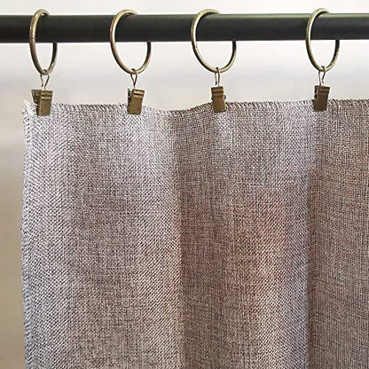 WeeksEight 40 Pack Bronze Curtain Rings with Clips, Curtain Hooks Hangers Clip Rings for Hanging Drapes Bows Hat, Drapery Rings 1.5 in I D, Fits up to 1.2 in Diameter Curtain Rod. - color: Bronze, size: 1.5" I D Set of 40
