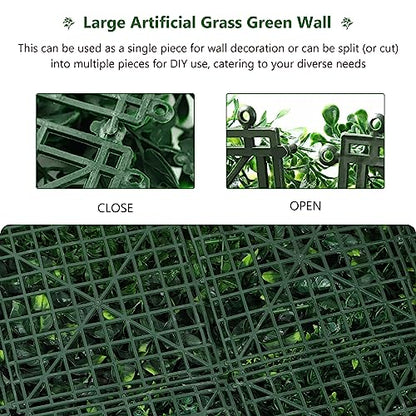 ANMINY Grass Wall Panels 40" x 40" Pack of 4 Artificial Grass Plant Greenery Wall Backdrop 44 Sqft Thickened High-Density Faux Boxwood Panels Privacy Fence Indoor Outdoor Party Wedding Garden Decor - size: 40 by 40 inches(Pack of 4)