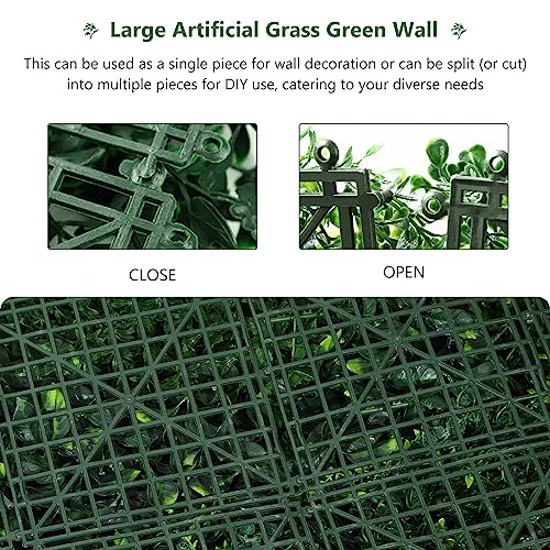 ANMINY Grass Wall Panels 40" x 40" Pack of 8 Artificial Grass Plant Greenery Wall Backdrop 88 Sqft Thickened High-Density Faux Boxwood Panels Privacy Fence Indoor Outdoor Party Wedding Garden Decor - size: 40 by 40 inches(Pack of 8)