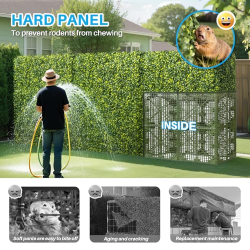 Patio Rigid Panel- Artificial Grass Wall Hedge 54" W x 36" H x 12" D Faux Boxwood Panels with Fake Plants Greenery Backdrop Room Divider Privacy Planters for Patio Office Balcony Porch - size: 54" x 36" x 12"