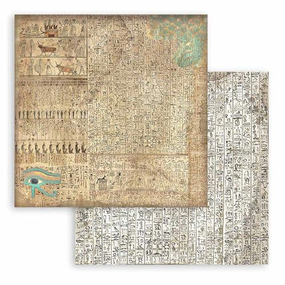 Stamperia - Scrapbook Paper Pad for Scrapbooking, Albums, Cards, Bullet Journals, and More, Acid Free, Double-Sided, Perfect for Crafts and Gifting (Land of Pharaohs Maxi Background) (30.5 x 30.5 cm)