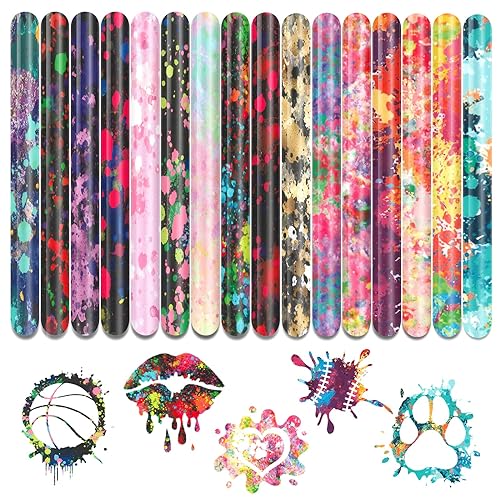 Tintnut Splash Heat Transfer Vinyl - 16 Sheets 10x12 Inch HTV Ink Watercolor Iron On Vinyl for T-Shirts Hats Clothes - color: BlackSplash16