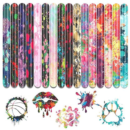 Tintnut Splash Heat Transfer Vinyl - 16 Sheets 10x12 Inch HTV Ink Watercolor Iron On Vinyl for T-Shirts Hats Clothes - color: BlackSplash16