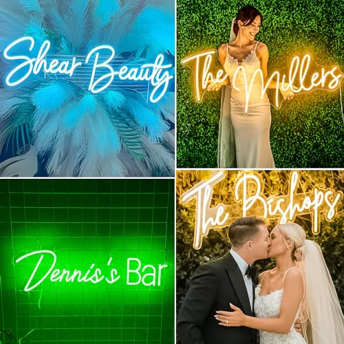 CIONAOR Custom Neon Sign, Custom LED Neon Sign Customizable for Wedding Bar Salon Beauty Business Light Up Name Sign, Personalized Neon Light Suitable for Events Birthday Gifts Decorations - size: Custom Neon Sign