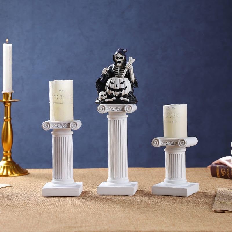 Mini Nordic Resin Roman Column, Greek Sculptural Angel Display, Photo Props, Candle Holder, Sketching Art Teaching Tools (Ionic C (White) - 11.5cm) - color: Ionic C (White) - 11.5cm