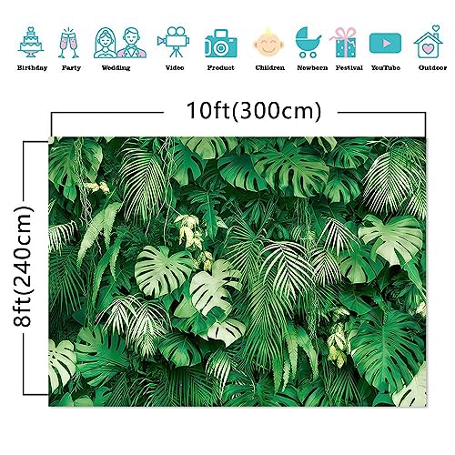 10x8FT Jungle Palm Wildlife Park Photo Backdrop Tropical Rainforest Plant Photography Background Baby Shower Party Banner Friends Family Party Decor Supplies - size: 10x8FT