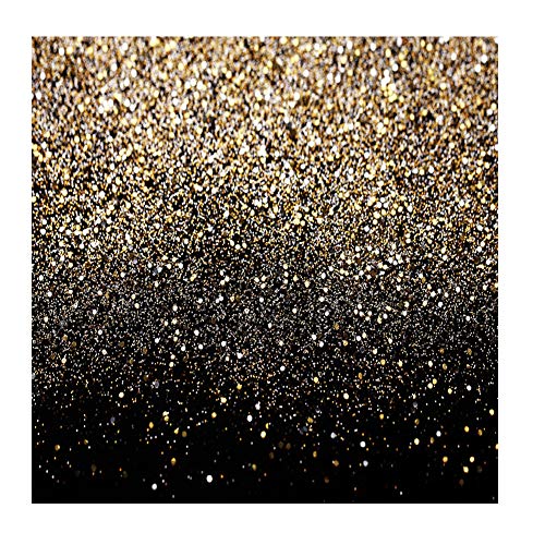 Black and Gold Backdrop Gold Spots Backdrop Vinyl Photography Backdrop Vintage Background for Family Birthday Party Newborn Studio Props 11547(8x8FT) - size: 8x8FT