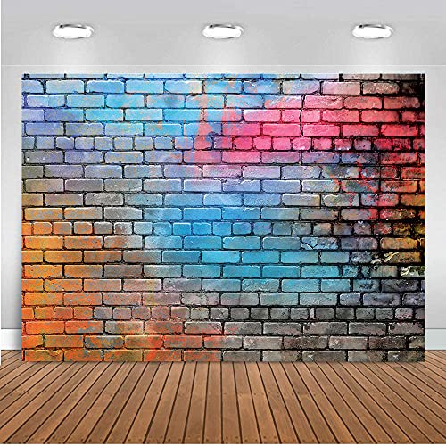 7X5FT Colorful Brick Wall Backdrop Photography Studio Props Photo Background DH-59 - size: 7X5FT