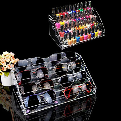 4 Tiers Makeup Holder Tiered Acrylic Organizer for Lipstick Nail Polishes Eye Shadow Toy Collection Dresser Reagent Container Retail E ssential Oils Liquids Paint Oil Bottle Display Rack Stand Station - size: 4 floor