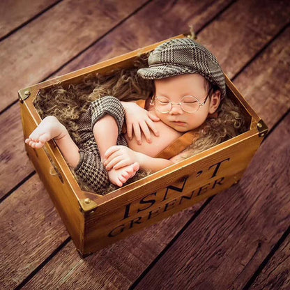 Infant Newborn Photo Outfits Props Baby Photography Crochet Romper Hat Set Monthly Boy Girl Photo Shoot Knitted Berets - color: 1 Blue White