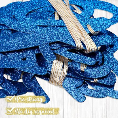 Go Shawty It's Your Birthday Banner, Hip Hop Birthday Party Decorations Supplies, Rap Theme Bday Bunting Sign, Pre-strung, Photo Props (Blue) - color: Blue
