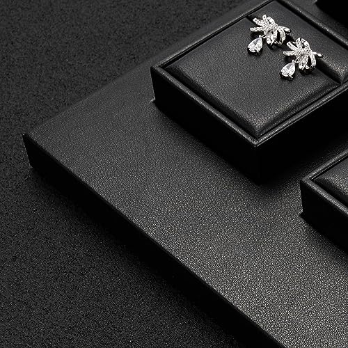 PU Leather Jewelry Stand Showcase Display Holder Jewellry Storage Stand (Black) - color: Black, size: Base Plate