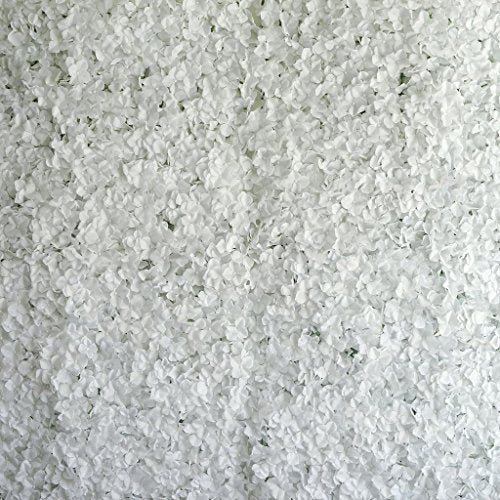 Enova Floral 4 Pack 11 Sq ft. Artificial Hydrangea Flowers Wall Mat Panel Faux Foliage Flowers Backdrop for Wedding Party Photo Event Decoration (White, 4) - color: White